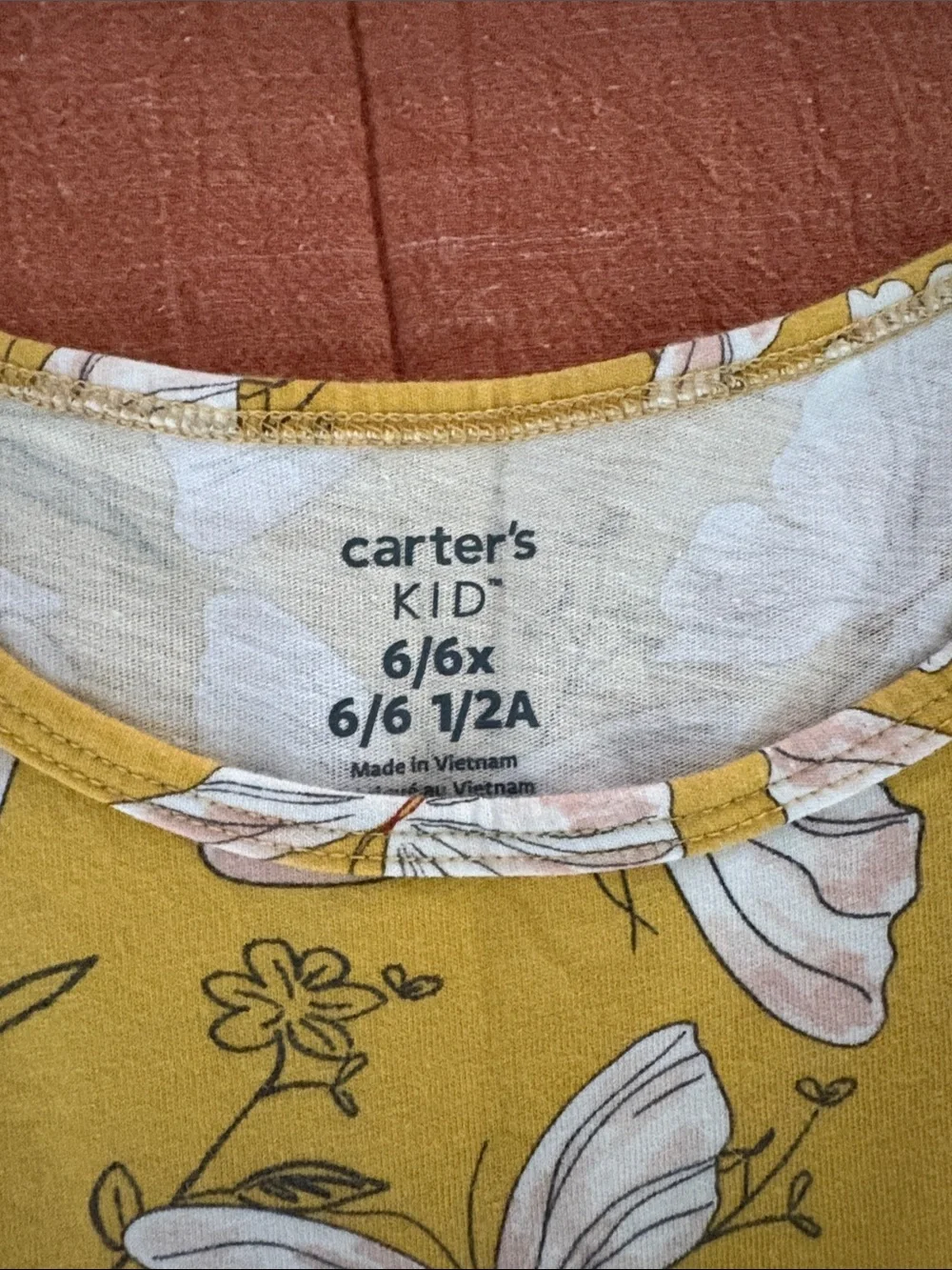 Carter's Mustard Yellow Butterfly Print Cotton Dress